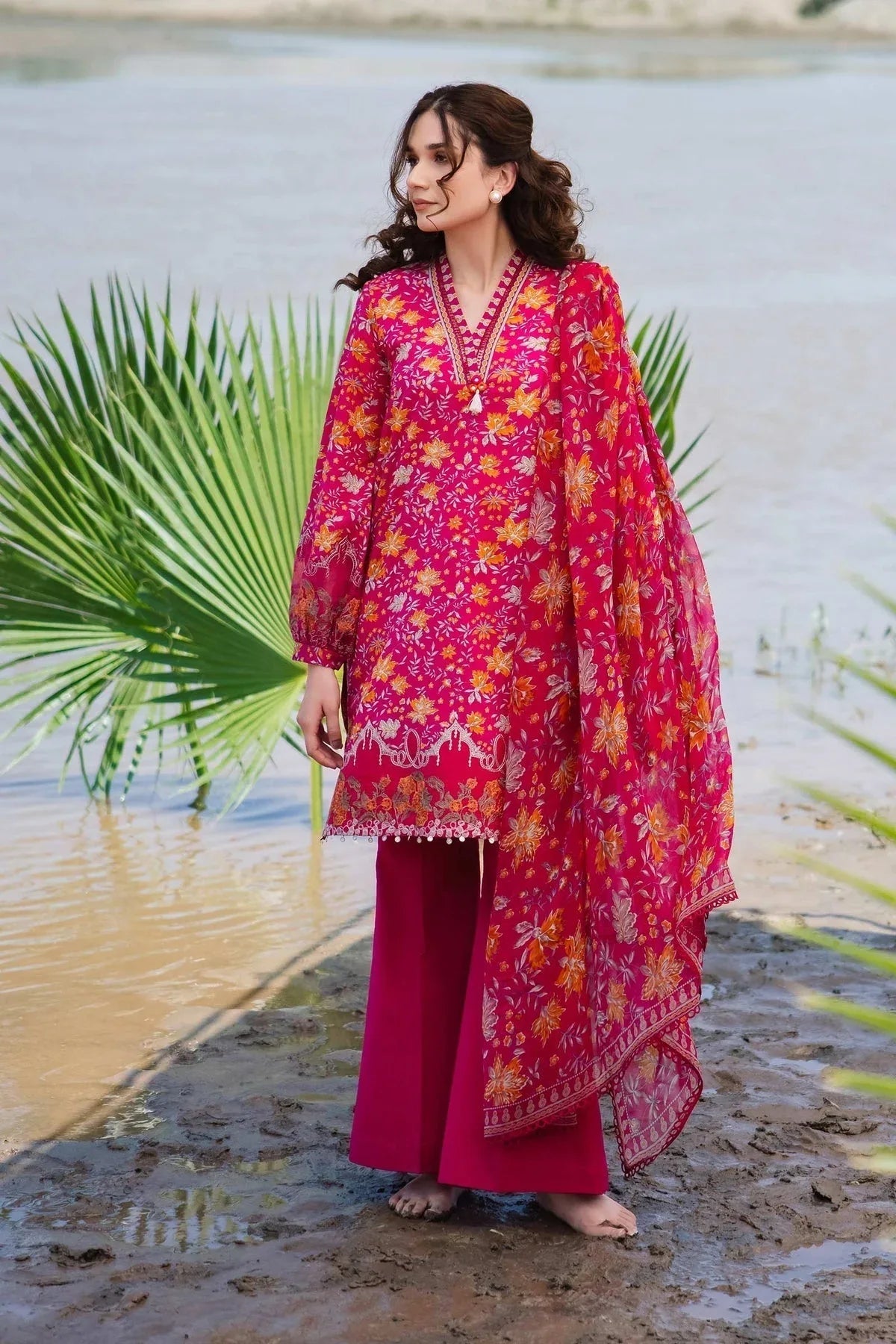Maria b | M Basics Lawn | 409-A - Aqsa Fabrics