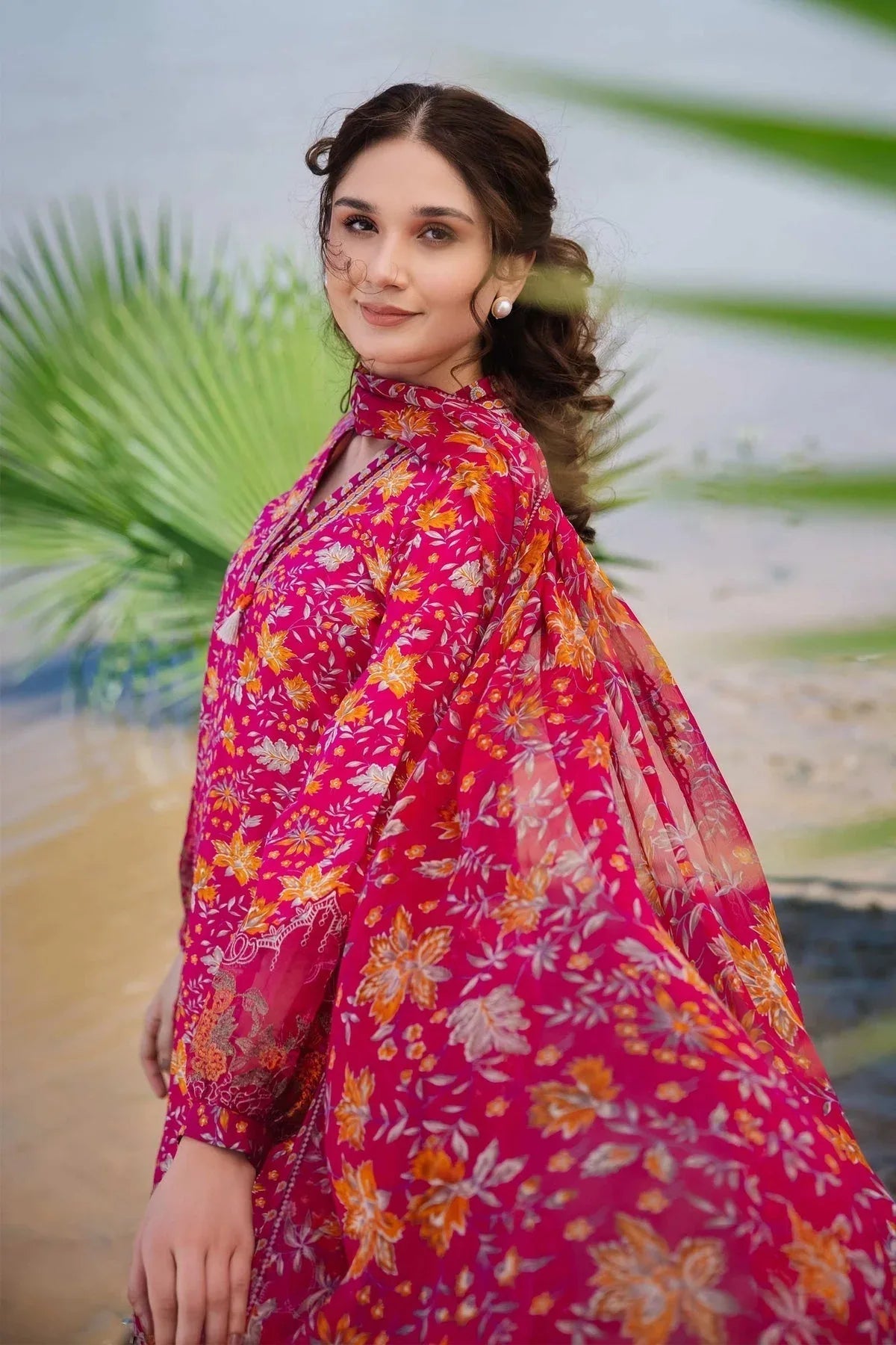 Maria b | M Basics Lawn | 409-A - Aqsa Fabrics