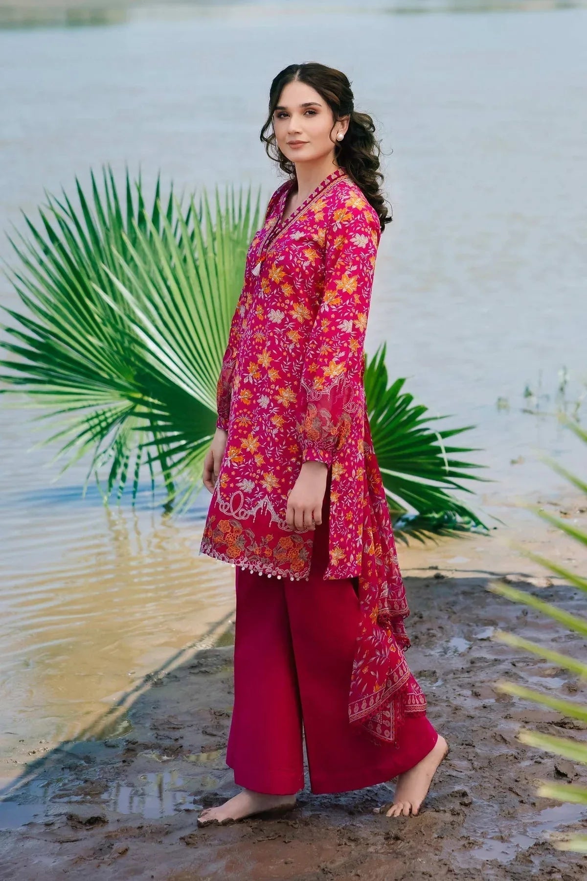 Maria b | M Basics Lawn | 409-A - Aqsa Fabrics