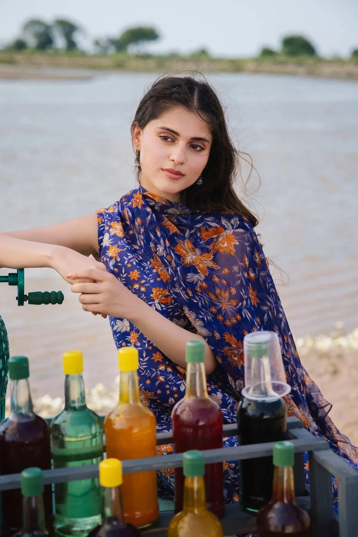 Maria b | M Basics Lawn | 409-B - Aqsa Fabrics