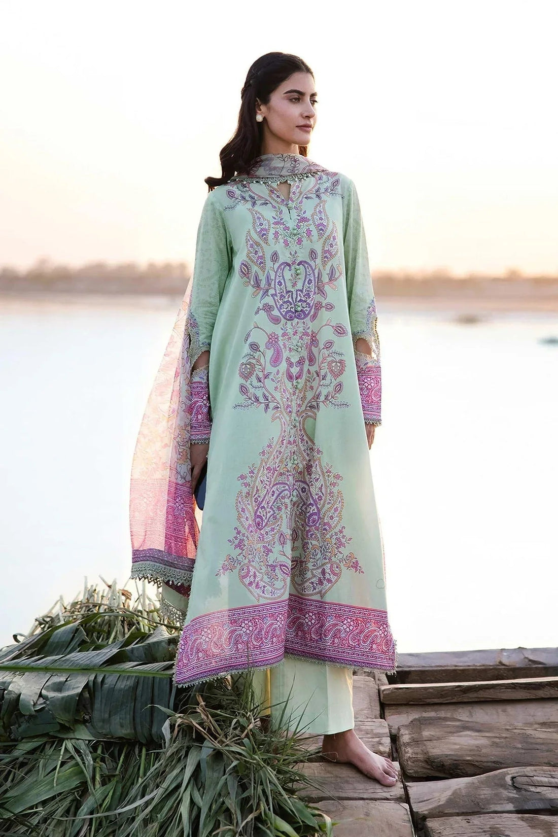 Maria b | M Basics Lawn | 410-A - Aqsa Fabrics