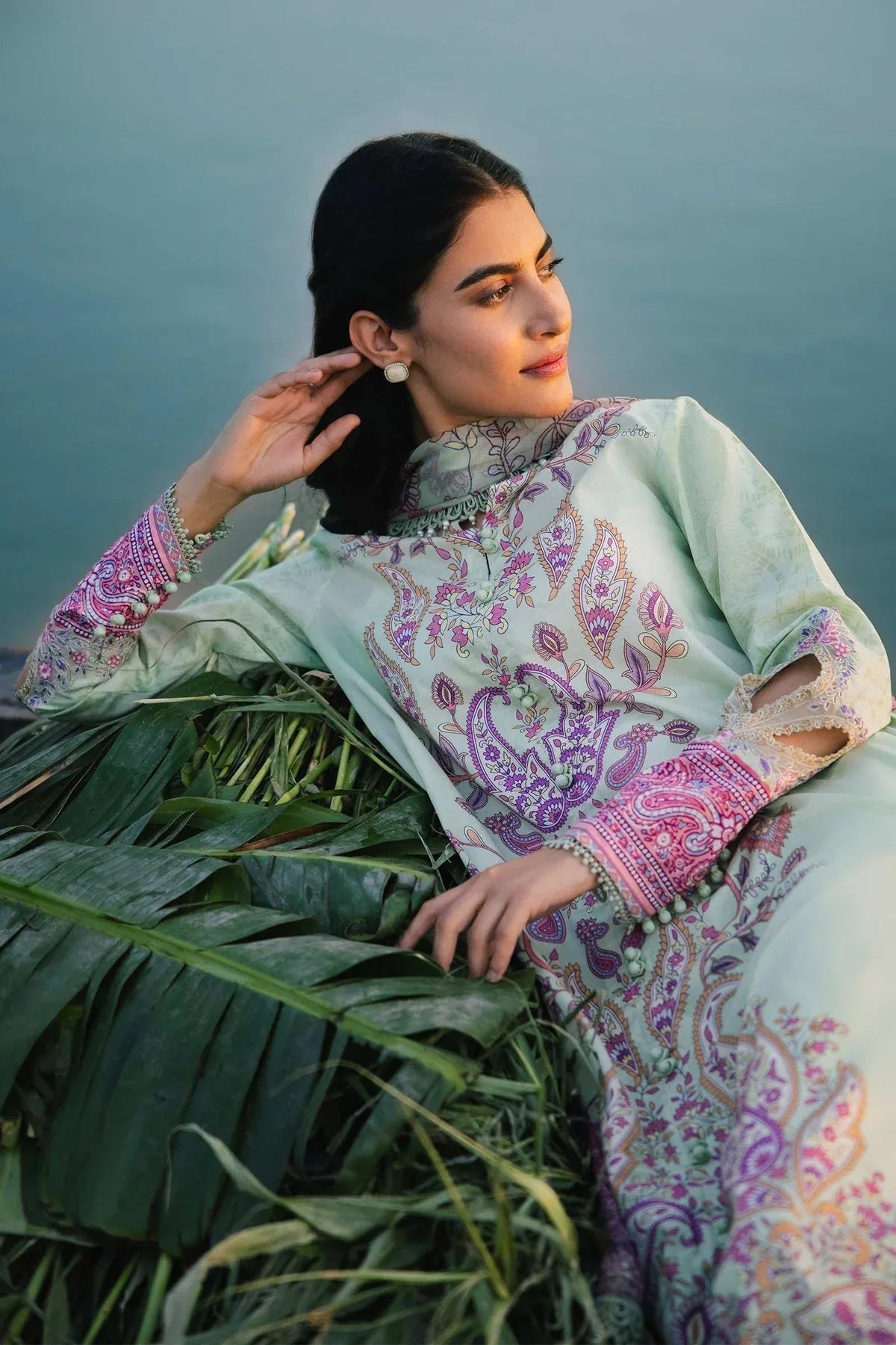 Maria b | M Basics Lawn | 410-A - Aqsa Fabrics