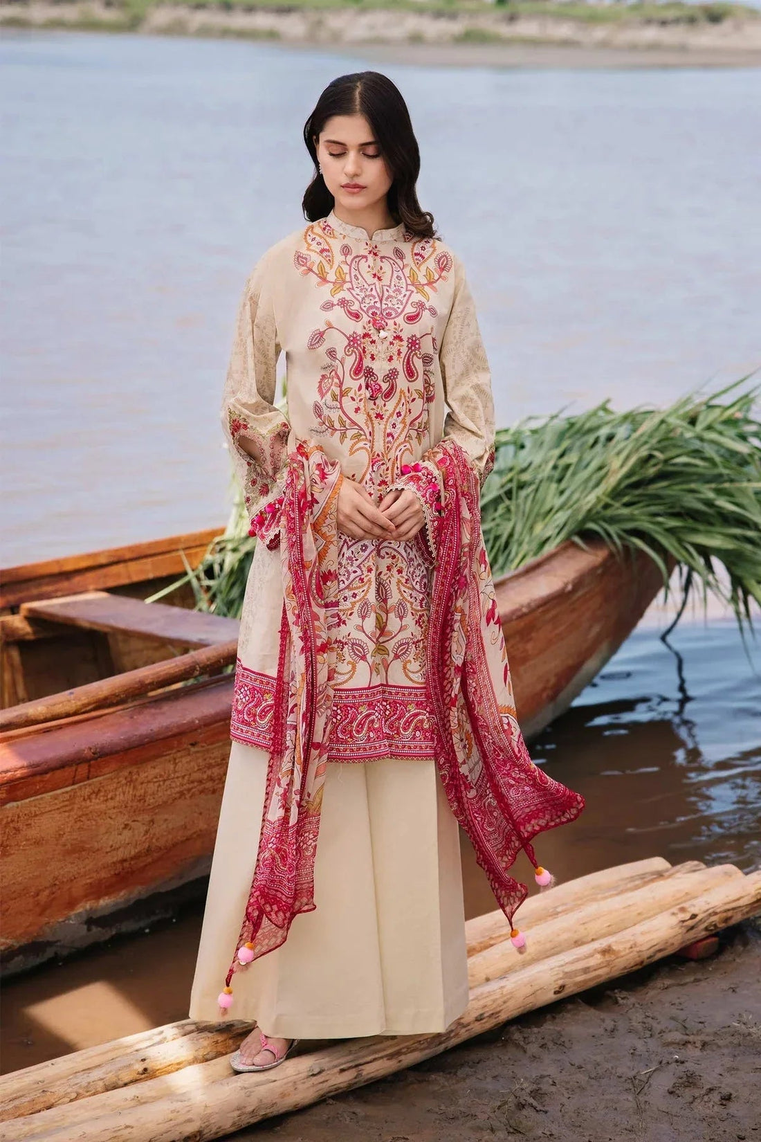 Maria b | M Basics Lawn | 410-B - Aqsa Fabrics