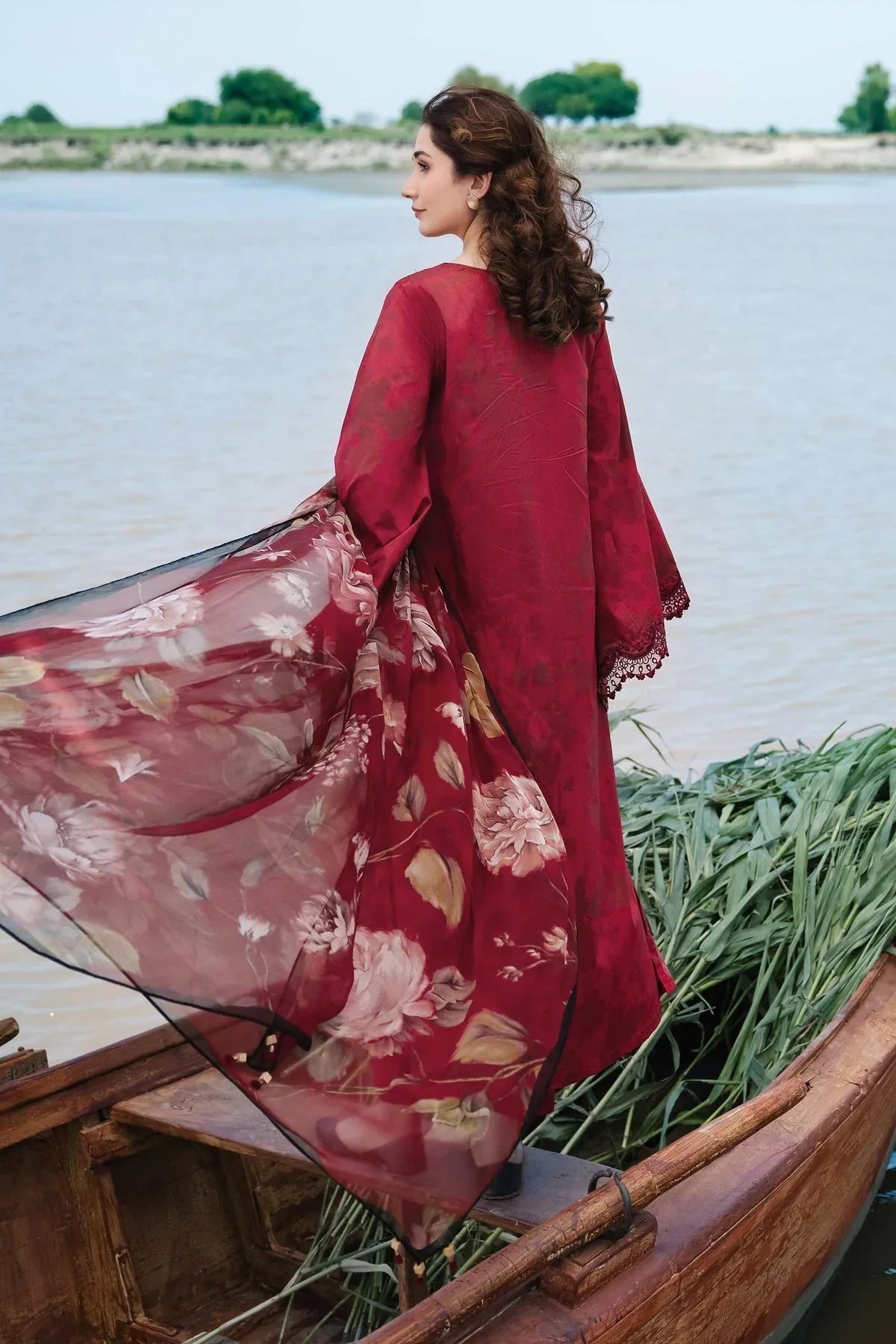 Maria b | M Basics Lawn | 411-A - Aqsa Fabrics