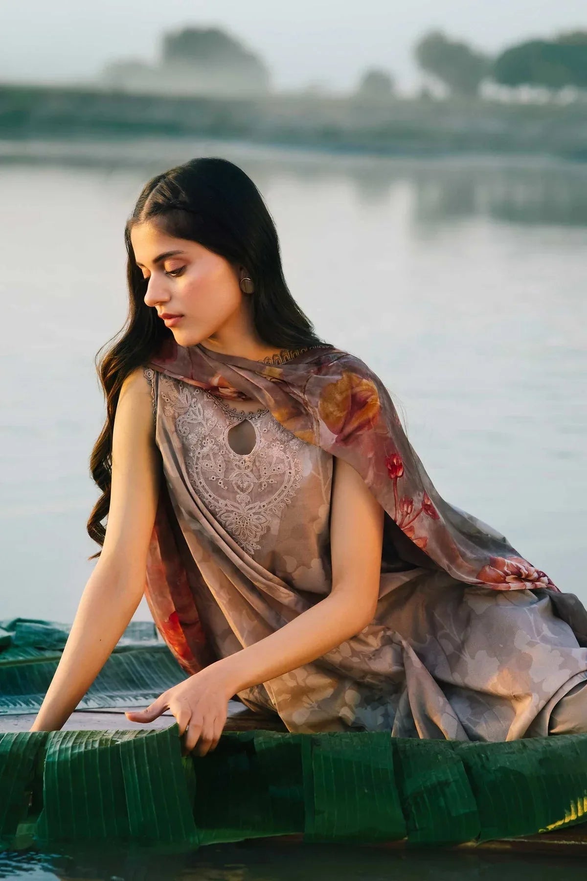 Maria b | M Basics Lawn | 411-B - Aqsa Fabrics