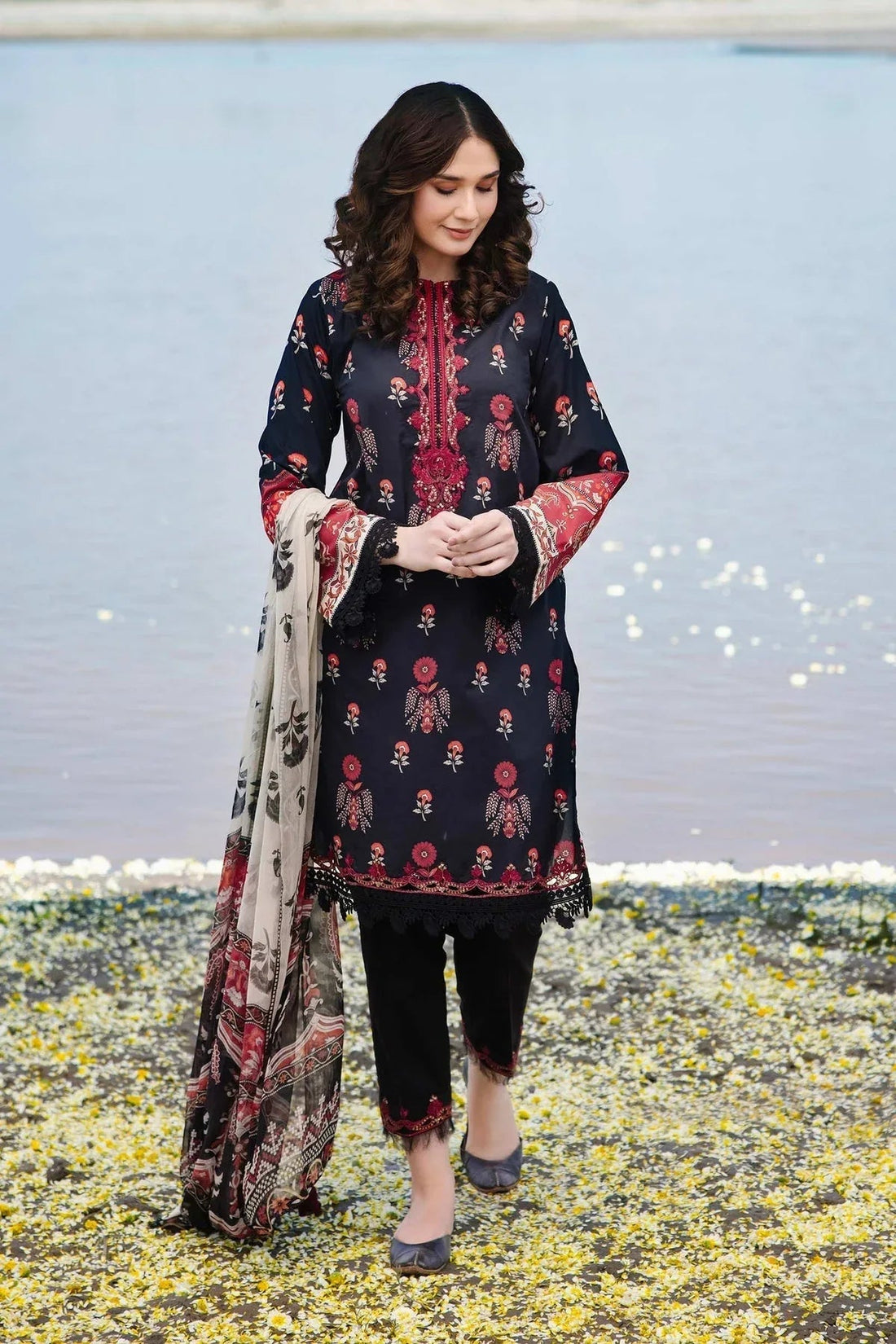 Maria b | M Basics Lawn | 412-A - Aqsa Fabrics
