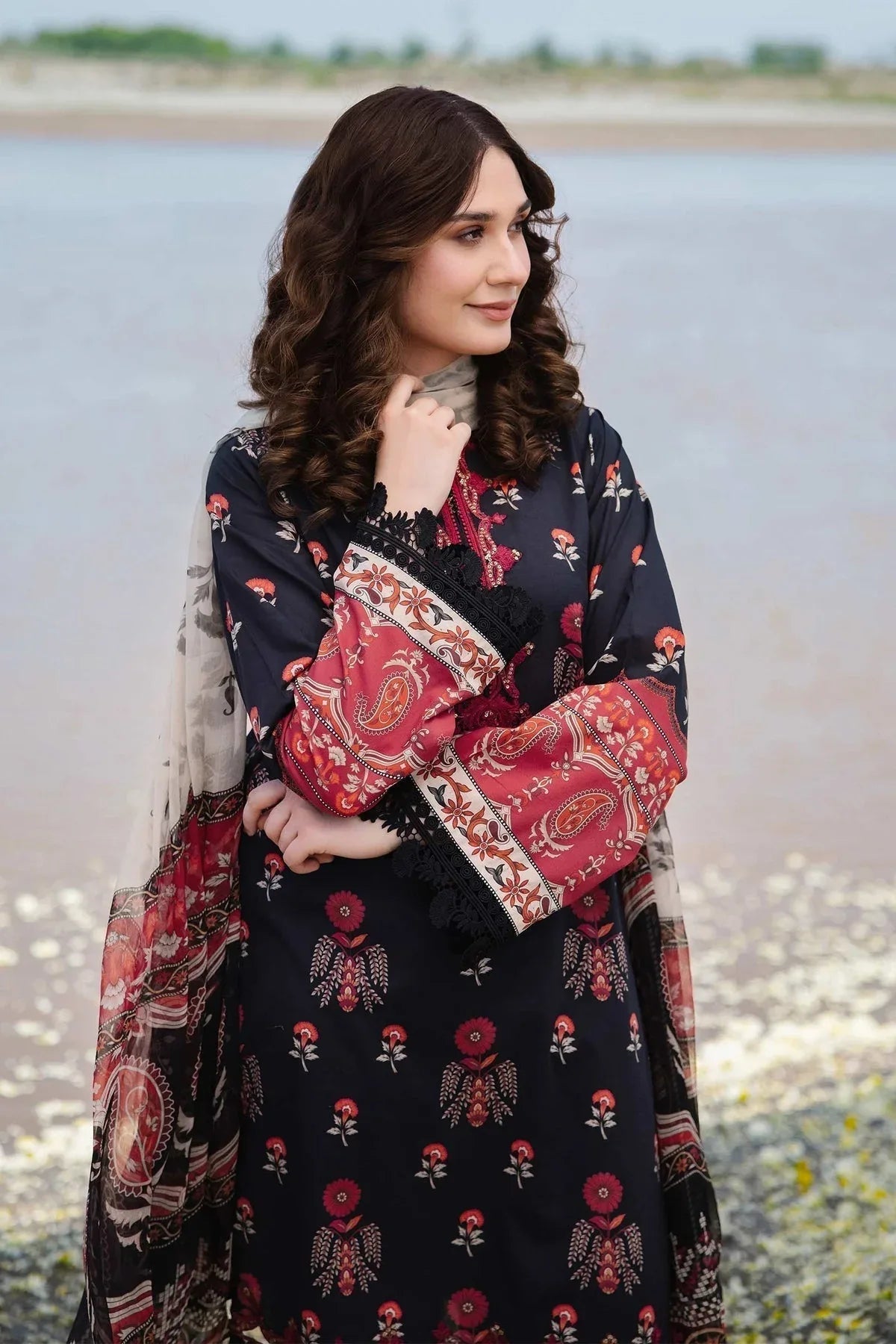 Maria b | M Basics Lawn | 412-A - Aqsa Fabrics
