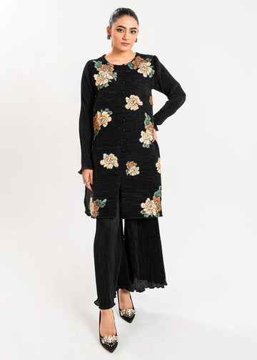Maria Osama Khan | Claire Pleated Silk | Twilight - Aqsa Fabrics