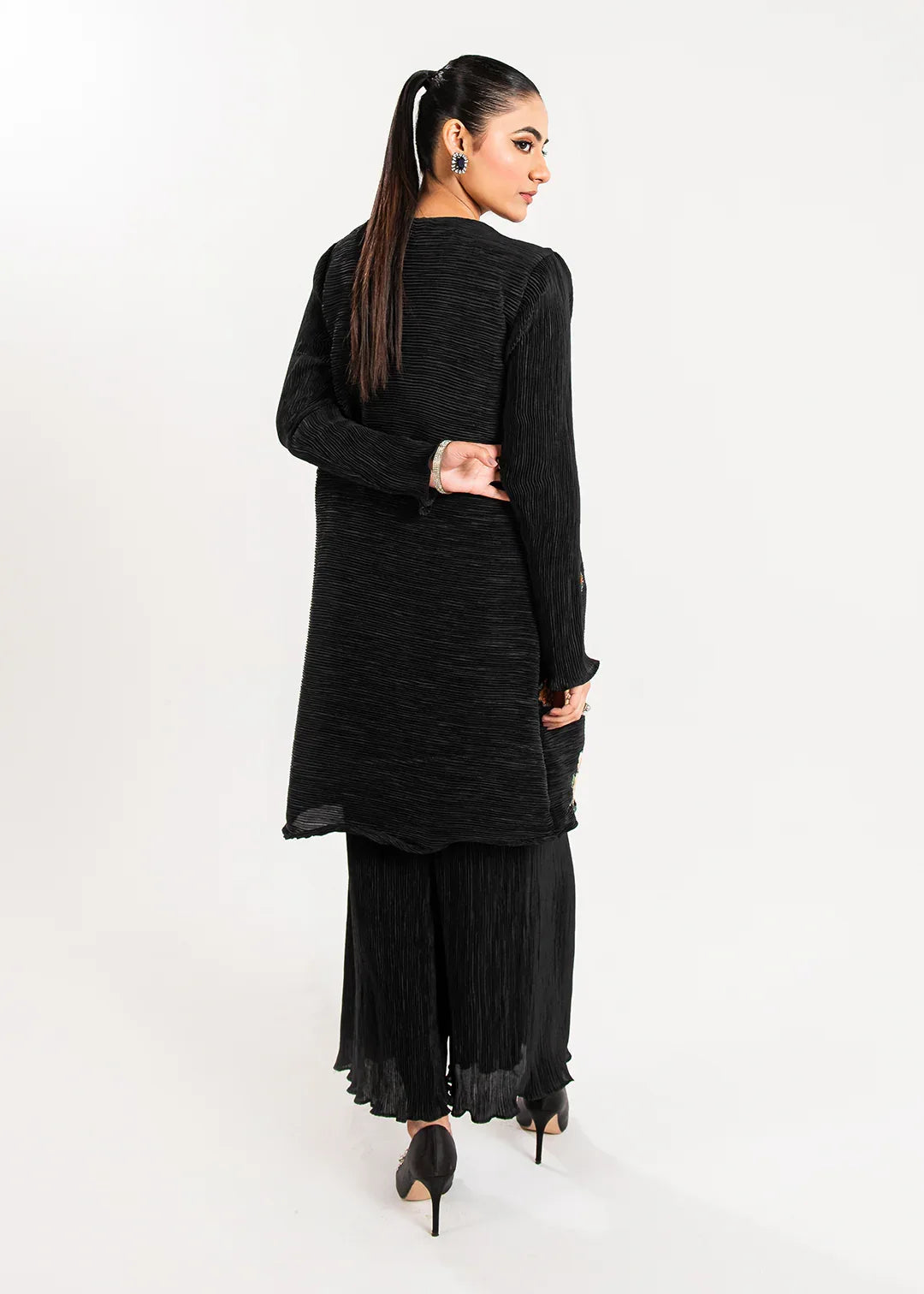 Maria Osama Khan | Claire Pleated Silk | Twilight - Aqsa Fabrics