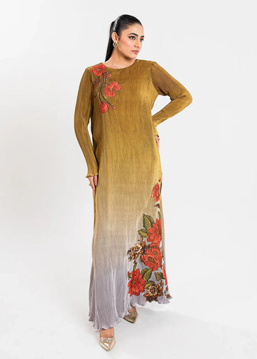 Maria Osama Khan | Claire Pleated Silk | Honeycomb - Aqsa Fabrics