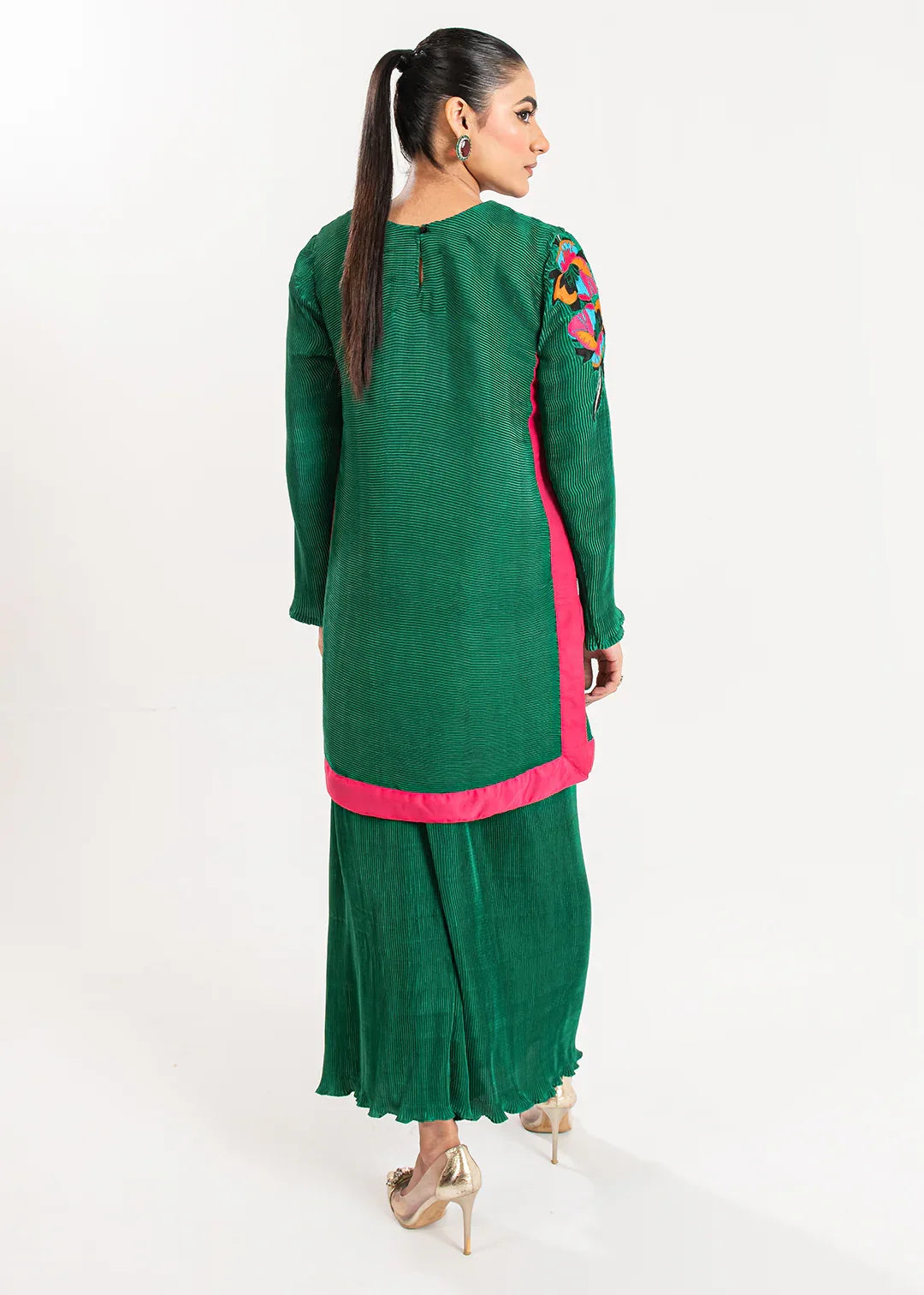 Maria Osama Khan | Claire Pleated Silk | Ivy - Aqsa Fabrics