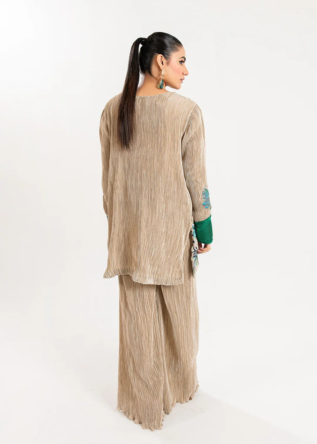 Maria Osama Khan | Claire Pleated Silk | Stardust - Aqsa Fabrics