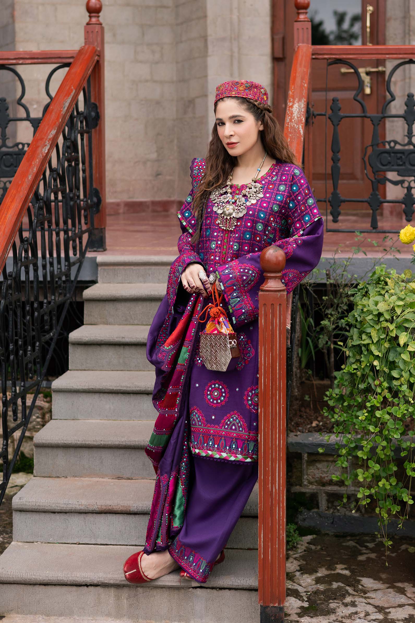 Maryam Hussain | Silk Edit |  Plum - Aqsa Fabrics