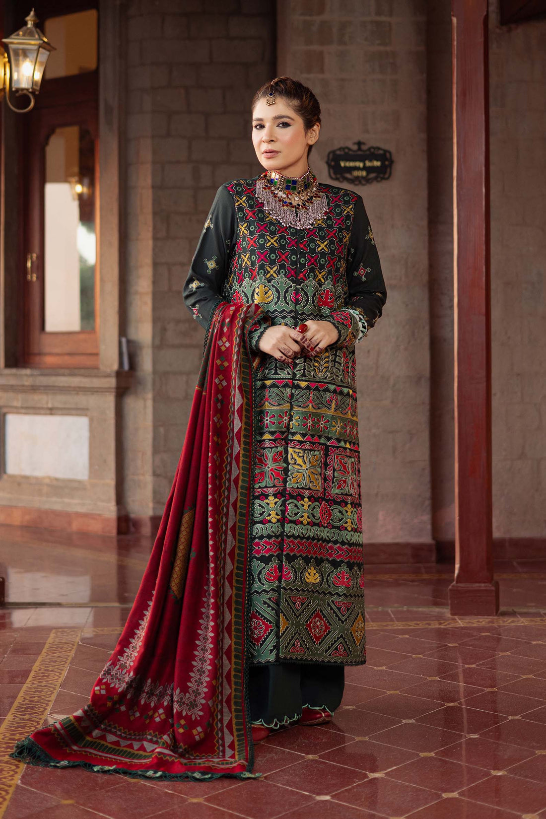 Maryam Hussain | Silk Edit |  Forest - Aqsa Fabrics