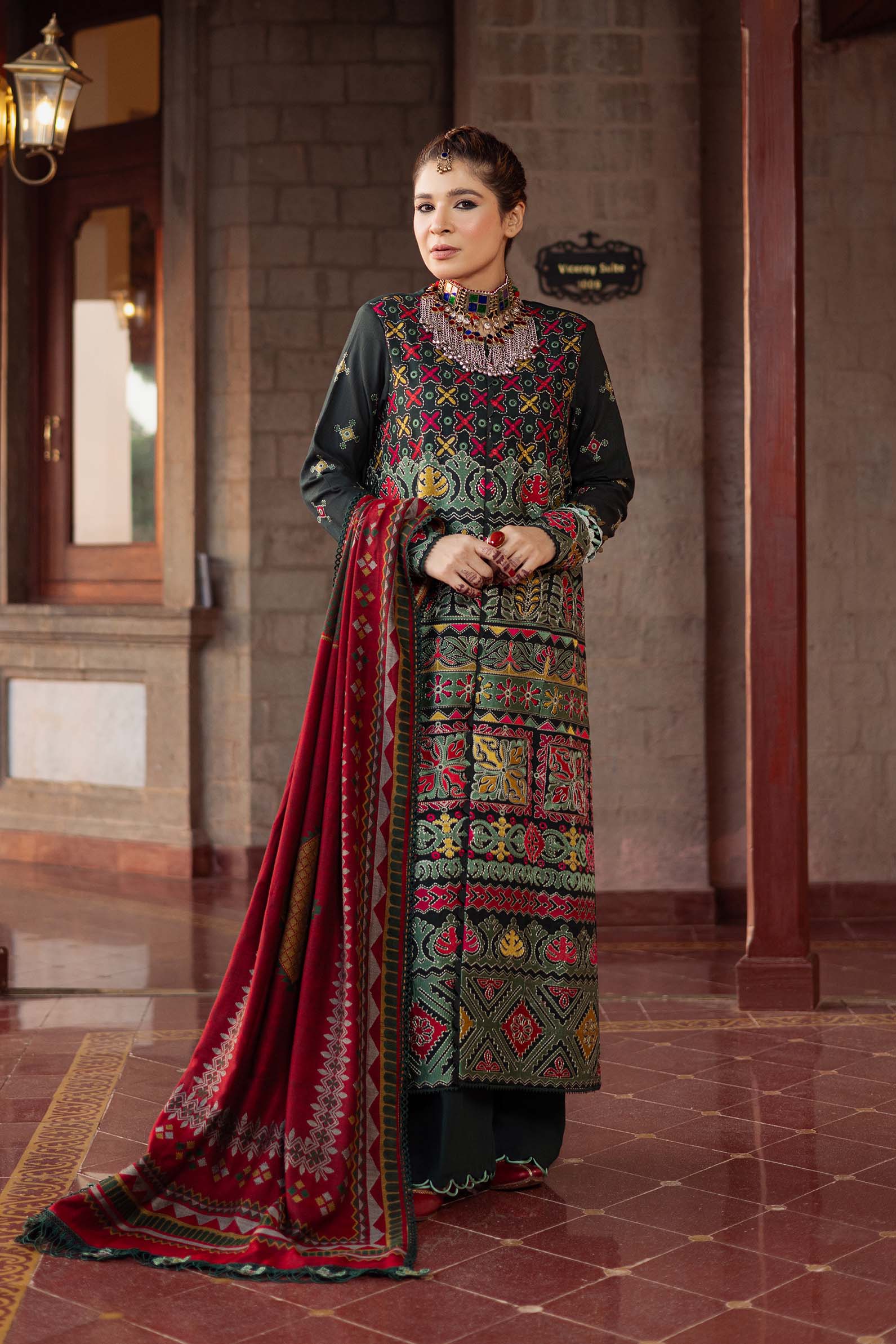 Maryam Hussain | Silk Edit |  Forest - Aqsa Fabrics