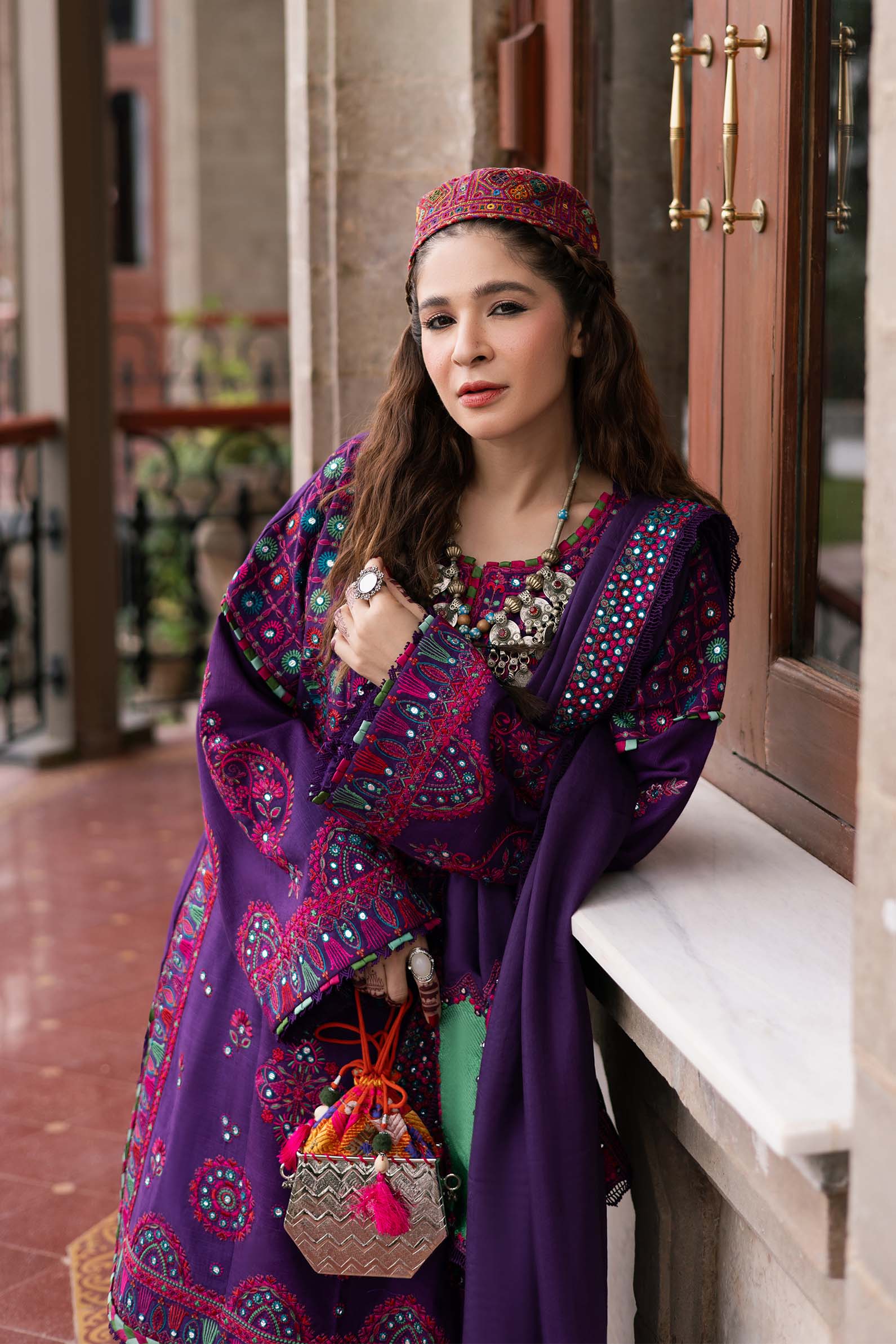 Maryam Hussain | Silk Edit |  Plum - Aqsa Fabrics