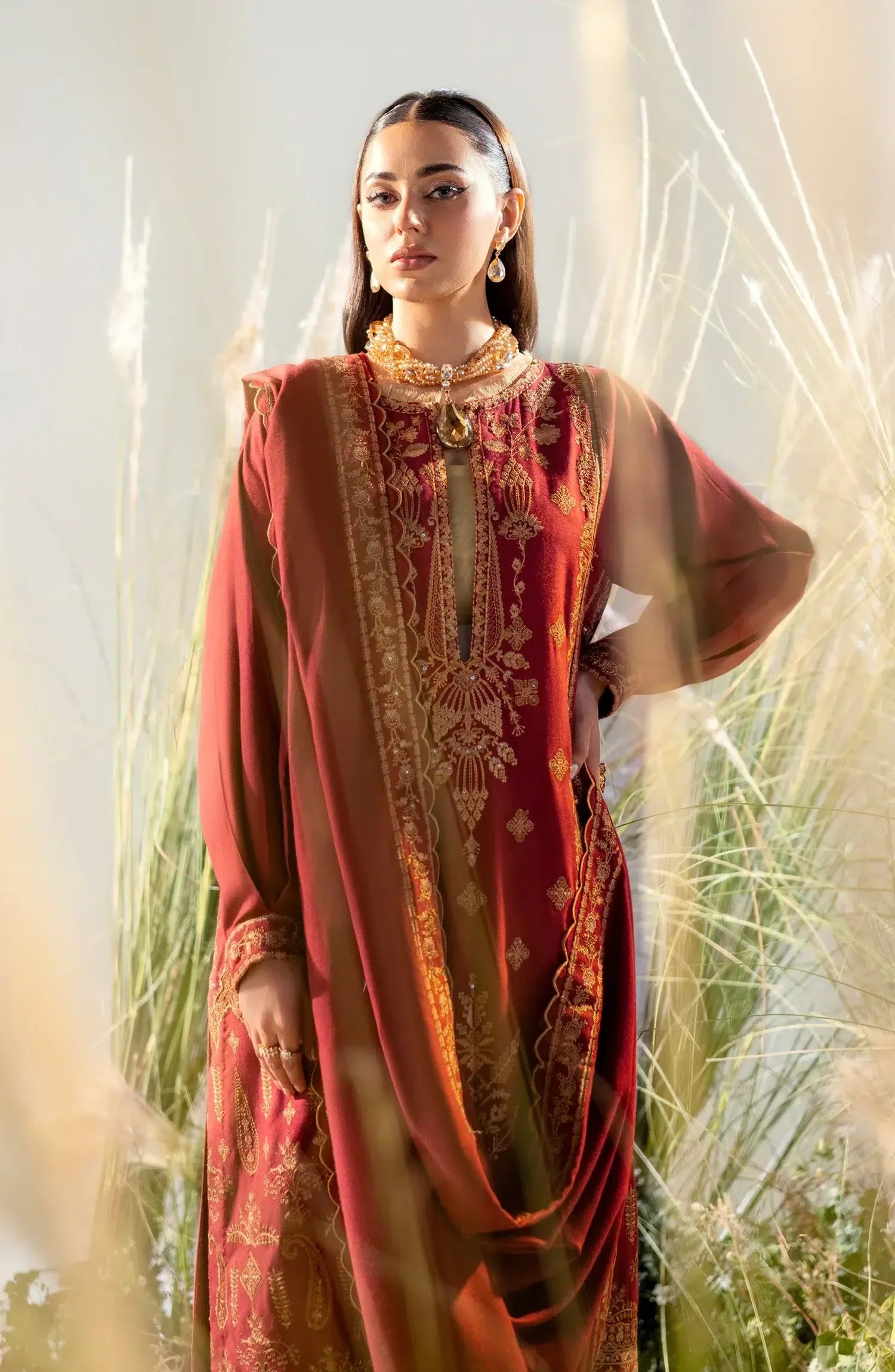 Maryum N Maria | Shehr Bano Winter 23 | HAESEL MW23558 - Aqsa Fabrics