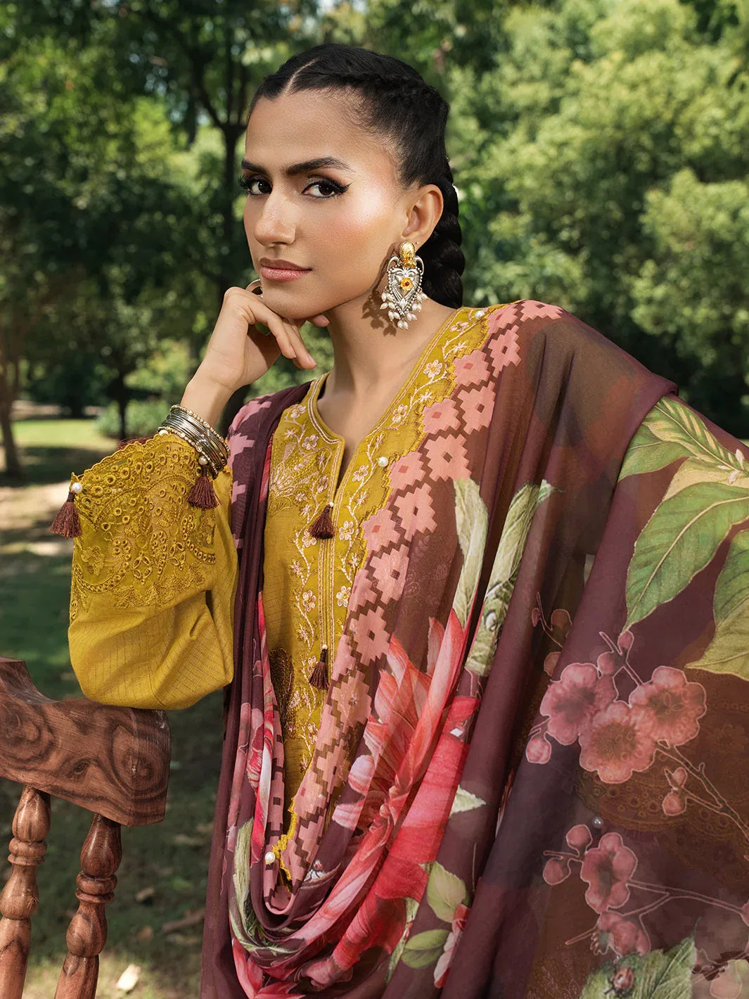 Hemstitch | The Garden Lawn | Matcha - Aqsa Fabrics