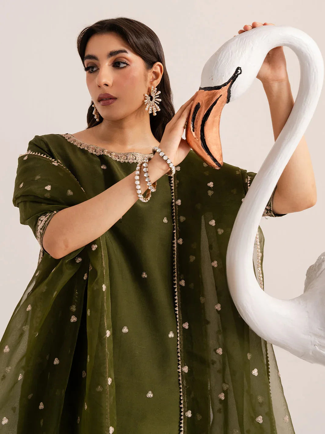 Izel | The Silk Chapter | Matcha - Aqsa Fabrics