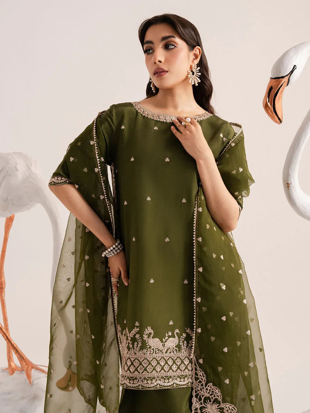Izel | The Silk Chapter | Matcha - Aqsa Fabrics