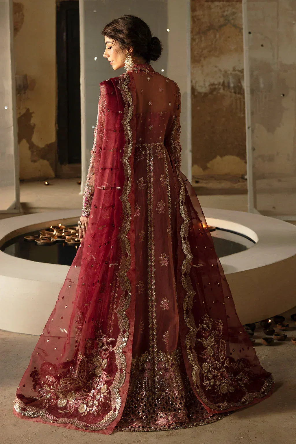 Hayat by Afrozeh Embroidered Organza 3Pc Suit AFH-24-04 MEHREEN - Aqsa Fabrics