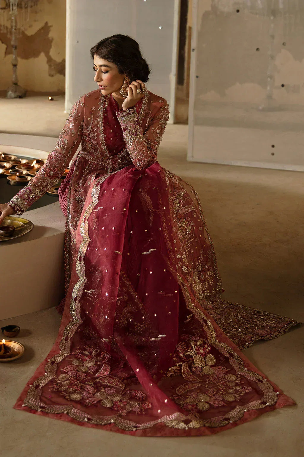 Hayat by Afrozeh Embroidered Organza 3Pc Suit AFH-24-04 MEHREEN - Aqsa Fabrics