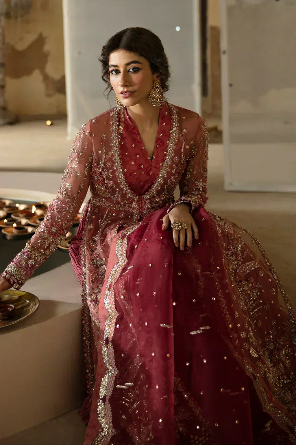 Hayat by Afrozeh Embroidered Organza 3Pc Suit AFH-24-04 MEHREEN - Aqsa Fabrics