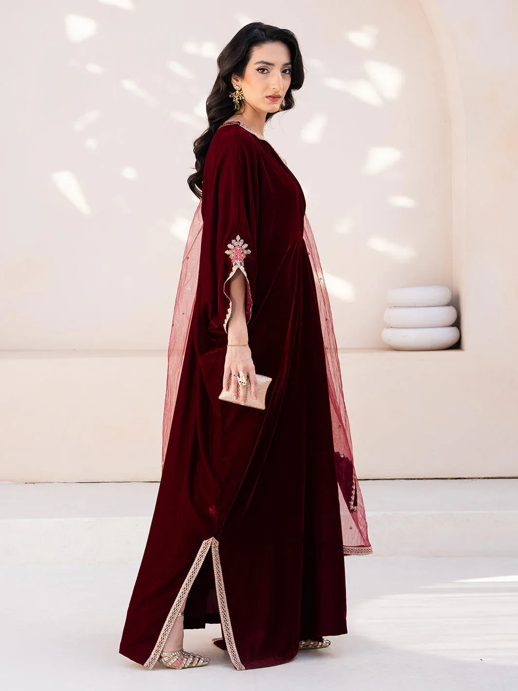 Izel | Le Tresor Formals | Merlot - Aqsa Fabrics
