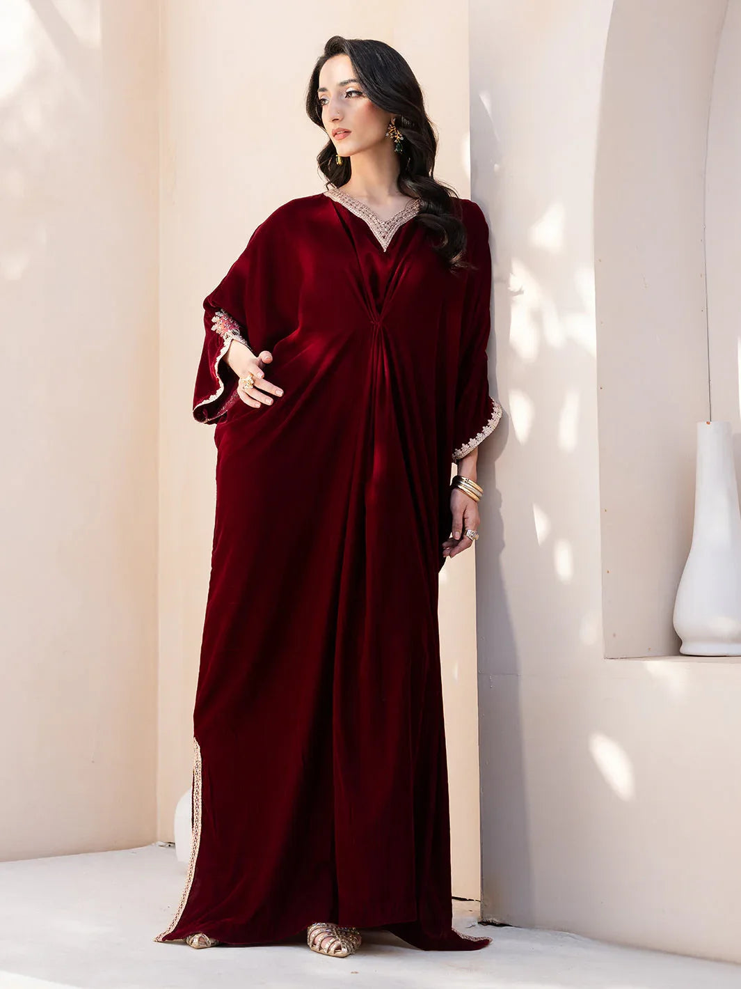 Izel | Le Tresor Formals | Merlot - Aqsa Fabrics