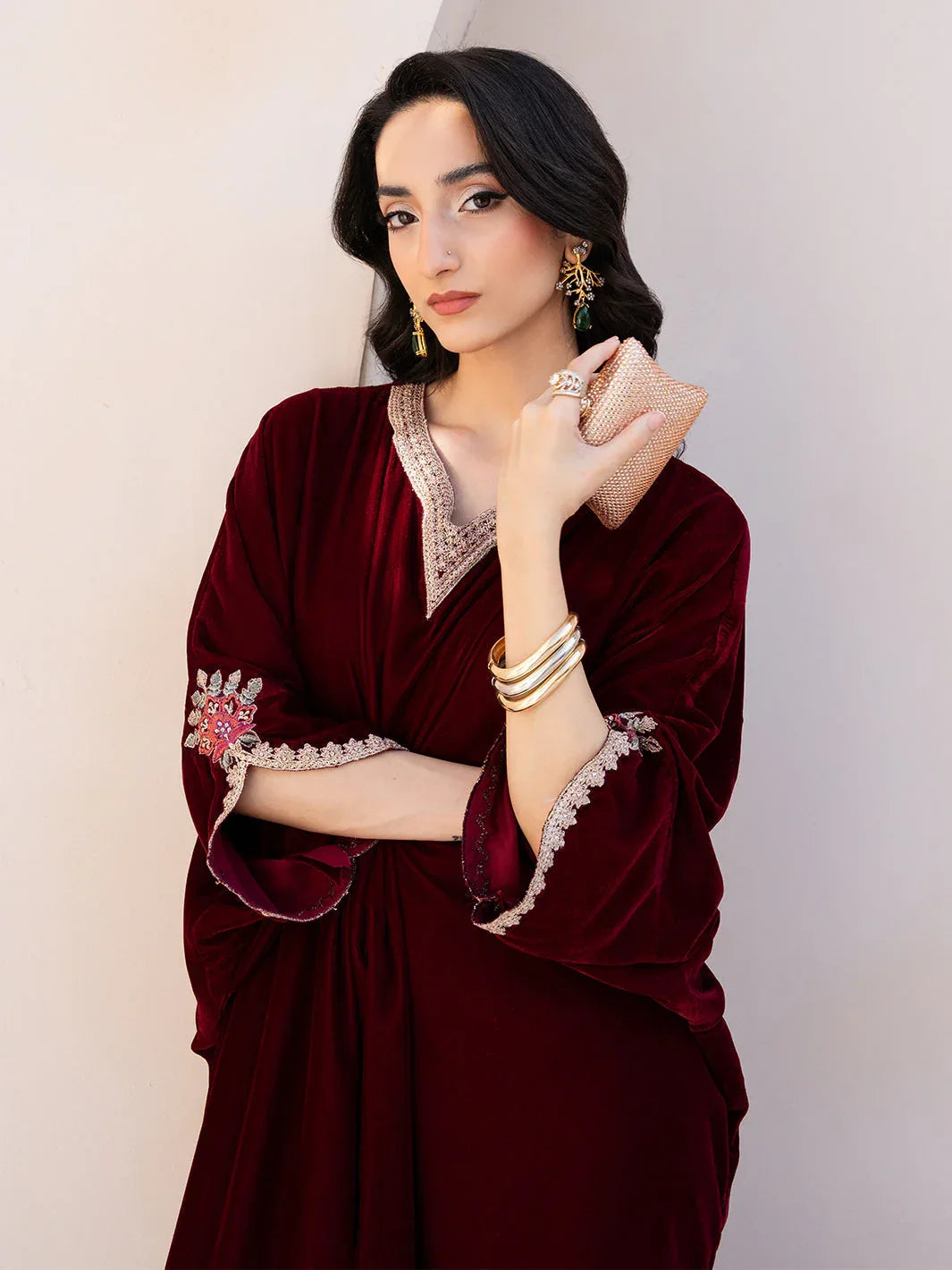 Izel | Le Tresor Formals | Merlot - Aqsa Fabrics