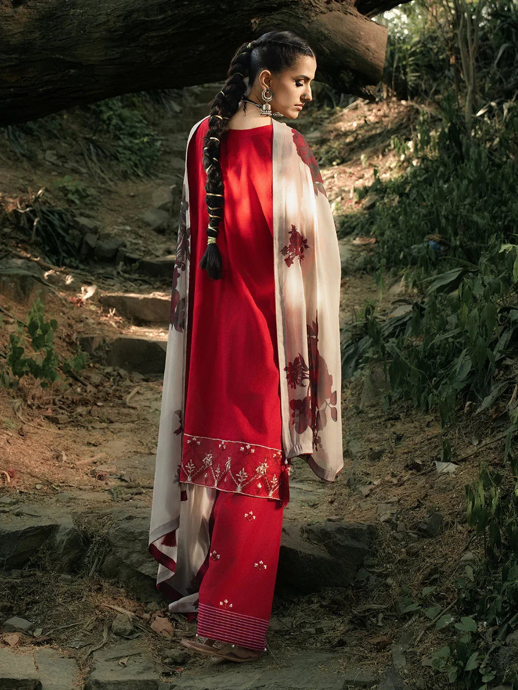 Hemstitch | The Garden Lawn | Midnight Rose - Aqsa Fabrics