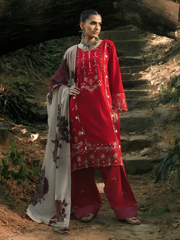 Hemstitch | The Garden Lawn | Midnight Rose - Aqsa Fabrics