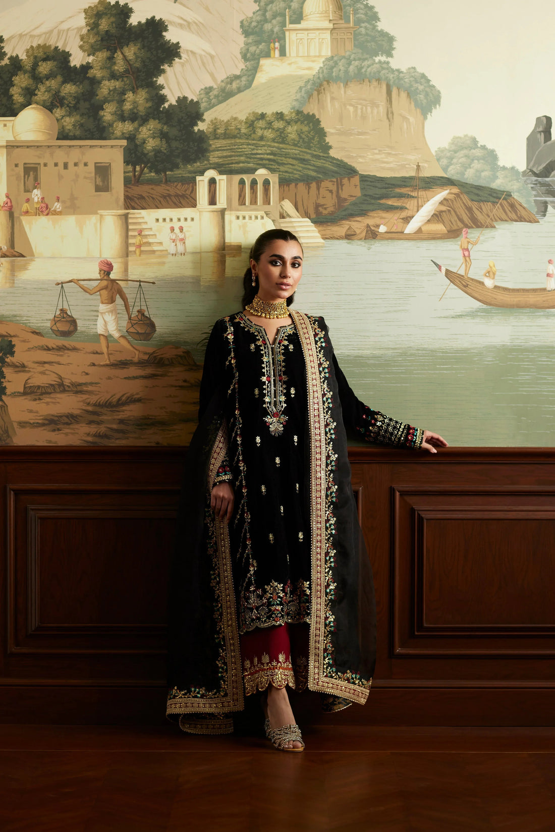 Mina Hassan | Velvet Luxe |  Jahan - Aqsa Fabrics