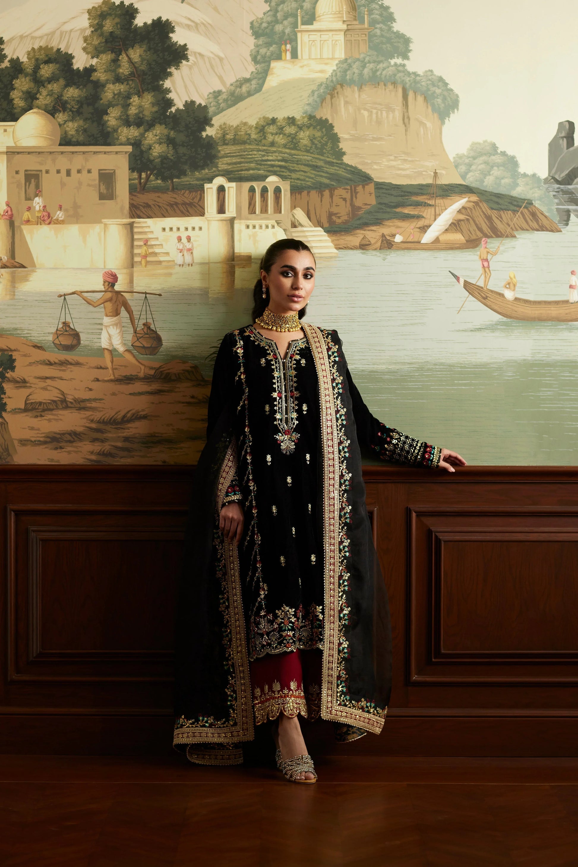 Mina Hassan | Velvet Luxe |  Jahan - Aqsa Fabrics