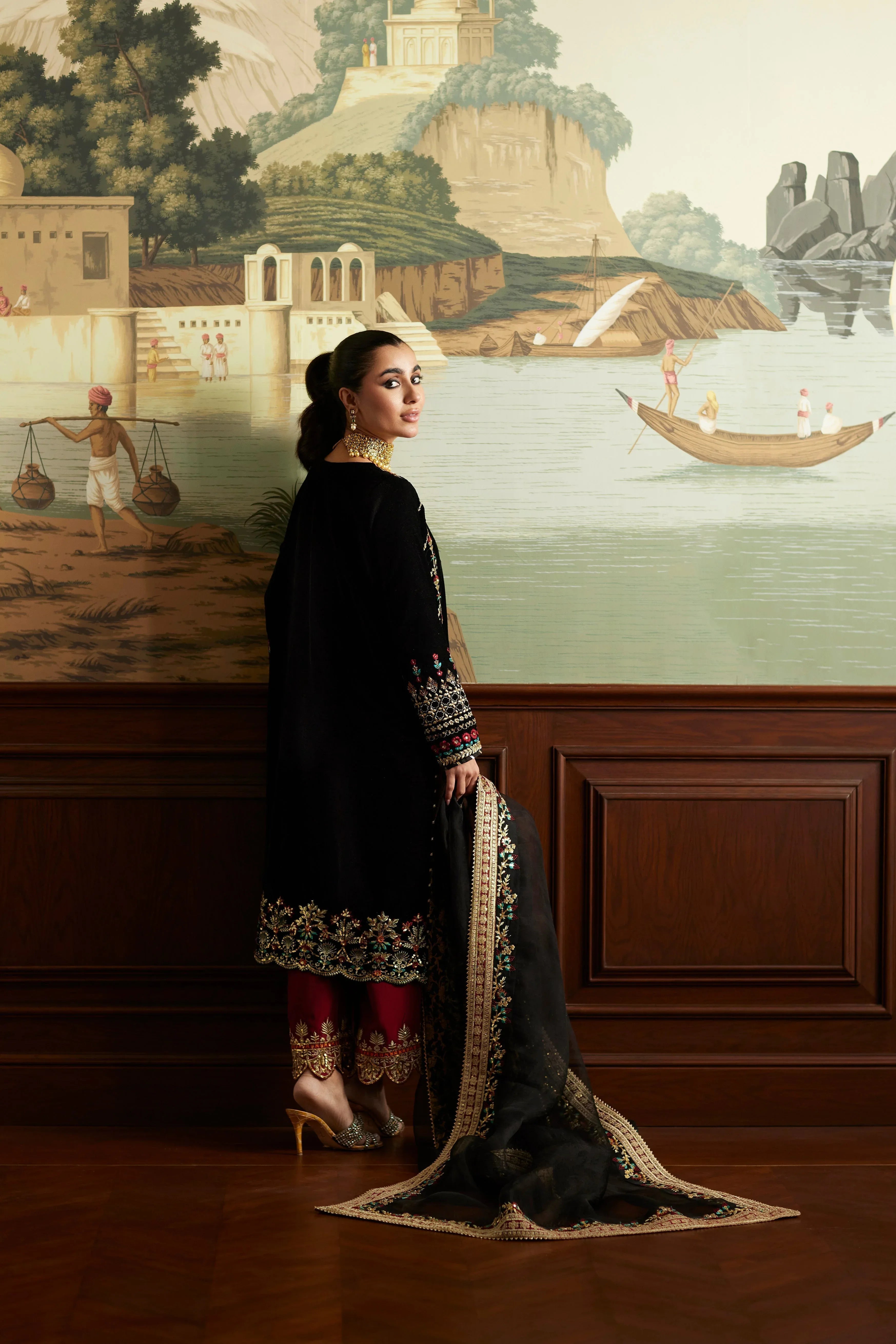 Mina Hassan | Velvet Luxe |  Jahan - Aqsa Fabrics