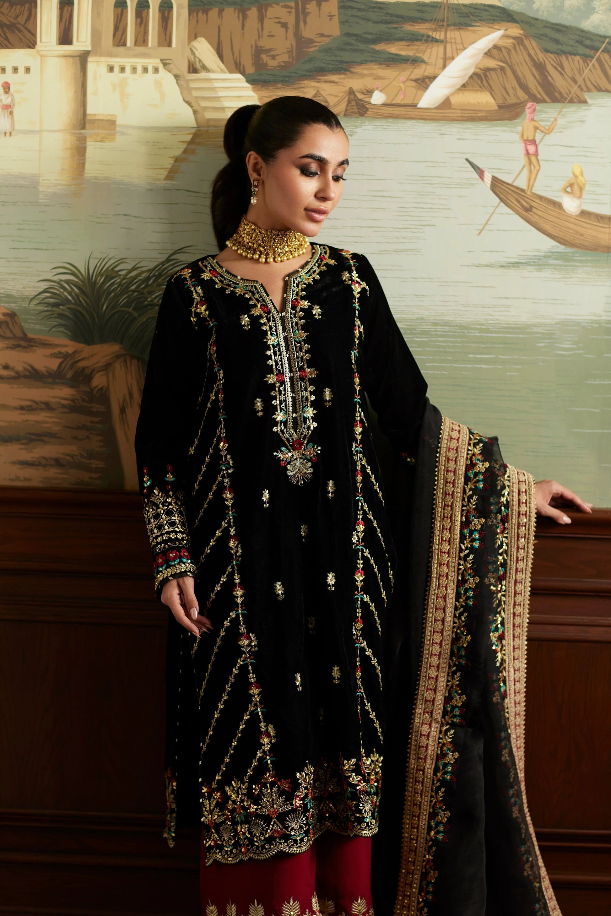 Mina Hassan | Velvet Luxe |  Jahan - Aqsa Fabrics