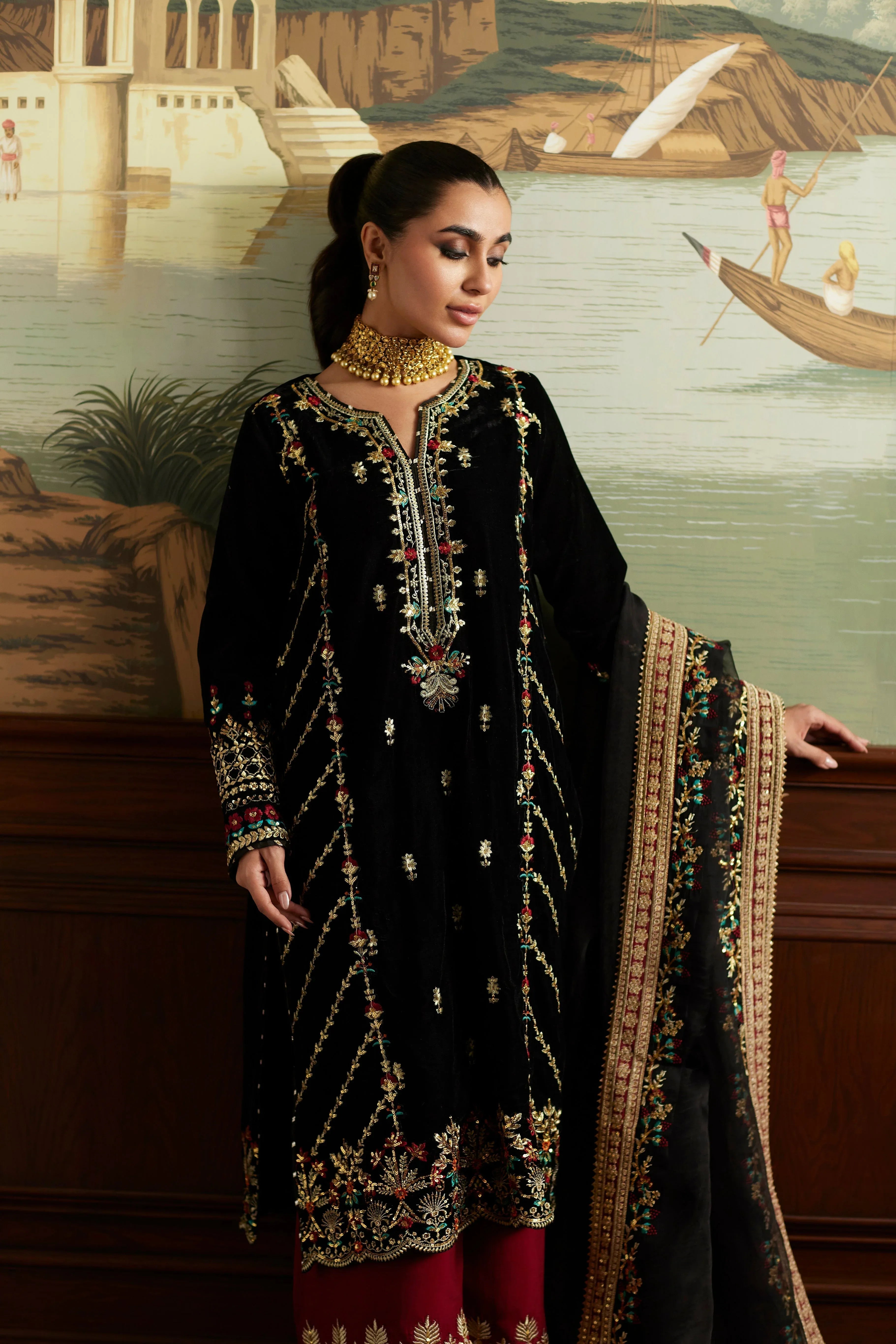 Mina Hassan | Velvet Luxe |  Jahan - Aqsa Fabrics