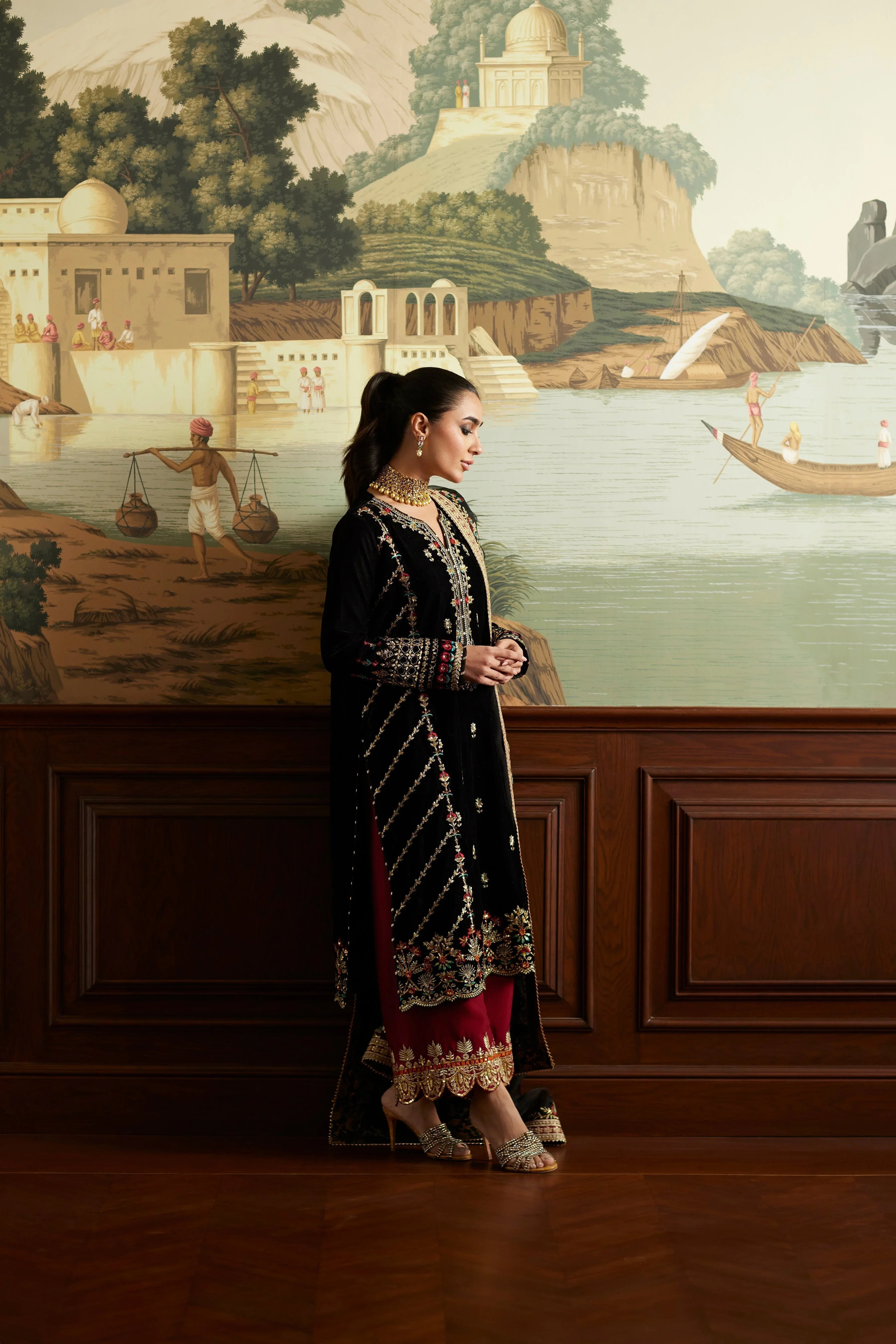 Mina Hassan | Velvet Luxe |  Jahan - Aqsa Fabrics