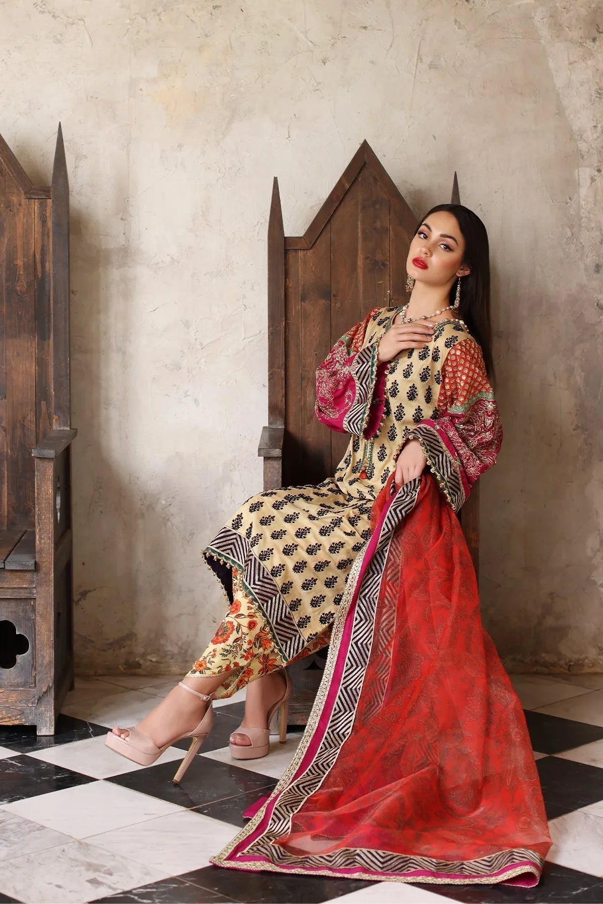 Mina Kashif | Festive Lawn | Amani - Aqsa Fabrics