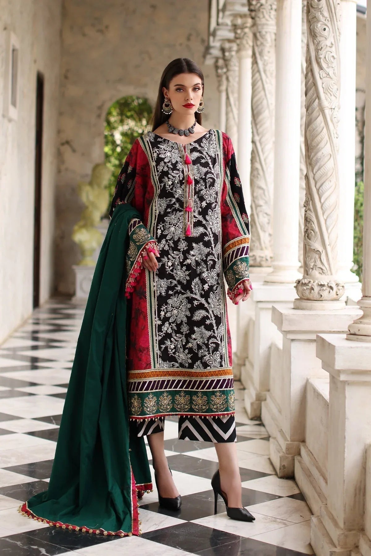Mina Kashif | Festive Lawn | Karine - Aqsa Fabrics