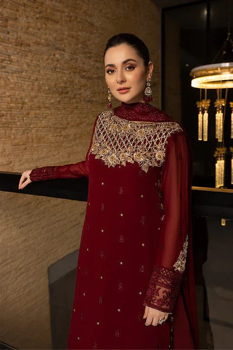 Azure | Embroidered Chiffon Collection | Mookaite - Aqsa Fabrics