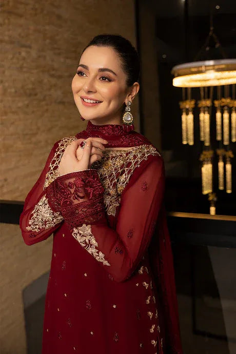 Azure | Embroidered Chiffon Collection | Mookaite - Aqsa Fabrics