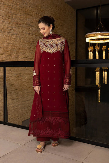 Azure | Embroidered Chiffon Collection | Mookaite - Aqsa Fabrics