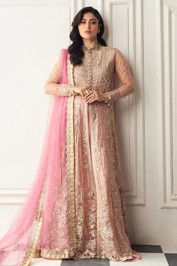 Mushq | Hemline Aura Debut Wedding Formals | AMARANTH - Aqsa Fabrics