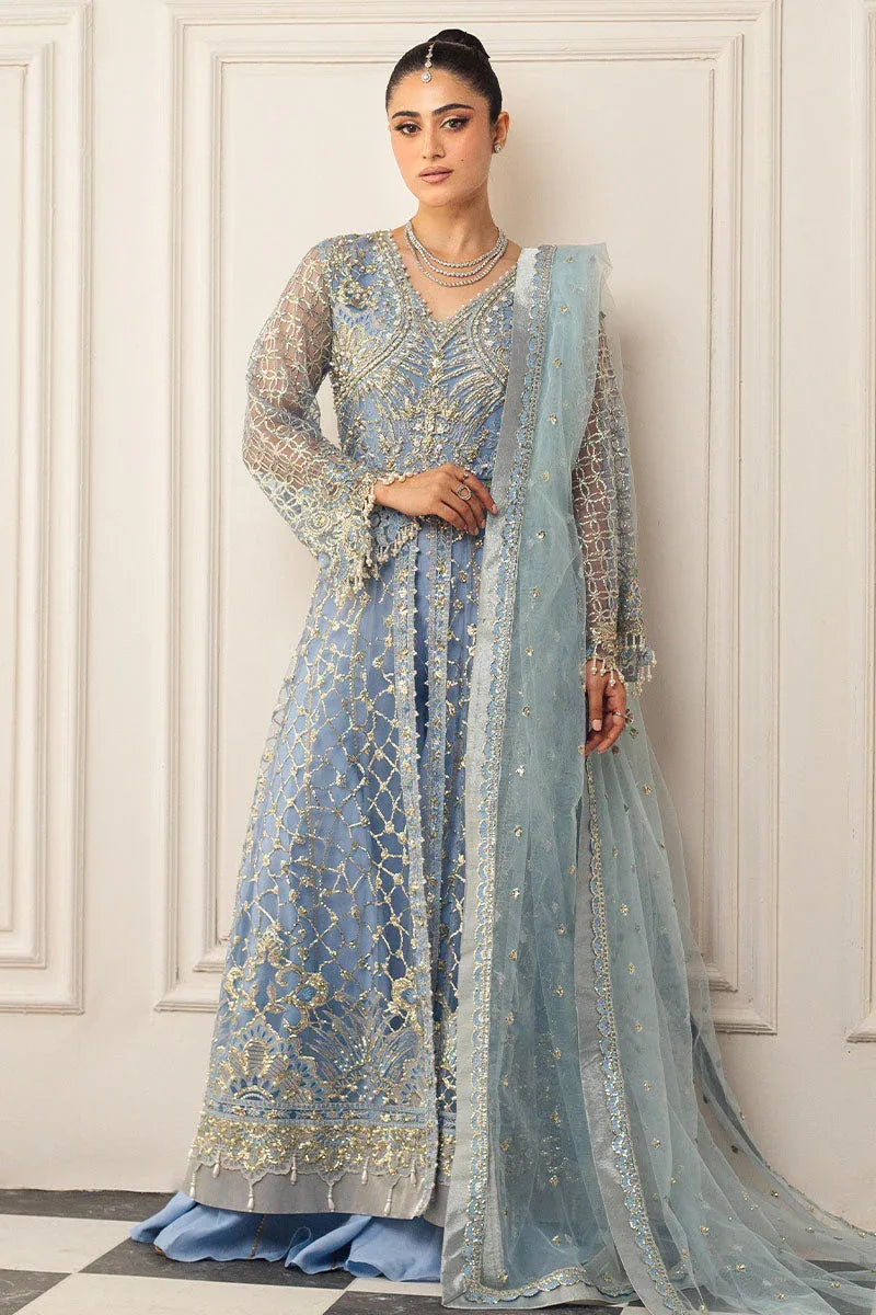 Mushq | Hemline Aura Debut Wedding Formals | PERIWINKLE - Aqsa Fabrics