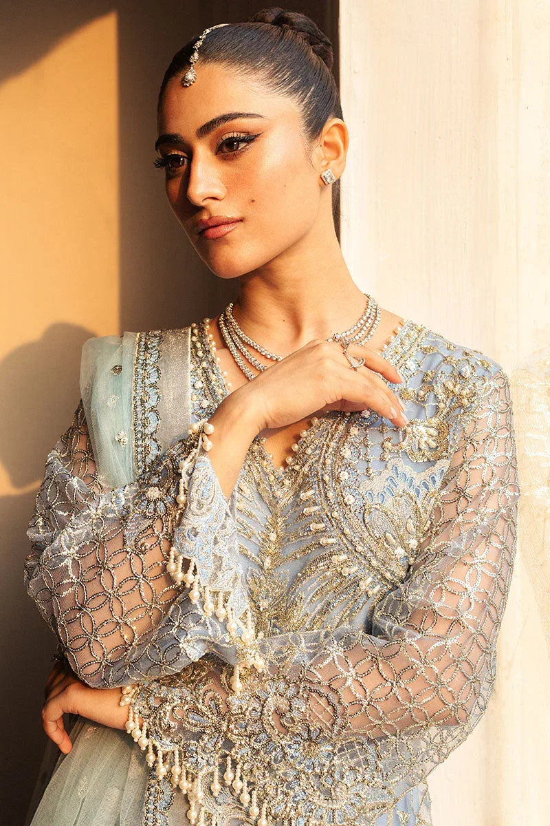 Mushq | Hemline Aura Debut Wedding Formals | PERIWINKLE - Aqsa Fabrics