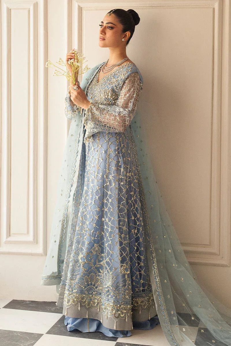 Mushq | Hemline Aura Debut Wedding Formals | PERIWINKLE - Aqsa Fabrics