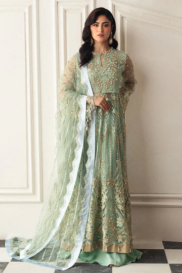 Mushq | Hemline Aura Debut Wedding Formals | PISTACHIO - Aqsa Fabrics