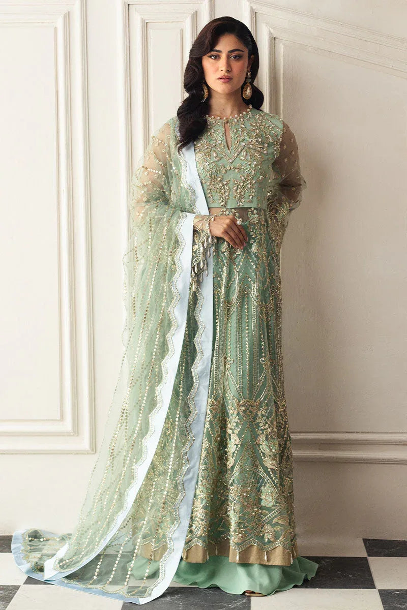 Mushq | Hemline Aura Debut Wedding Formals | PISTACHIO - Aqsa Fabrics
