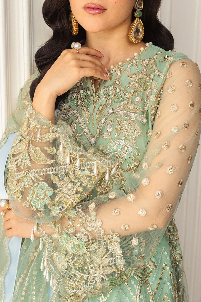 Mushq | Hemline Aura Debut Wedding Formals | PISTACHIO - Aqsa Fabrics